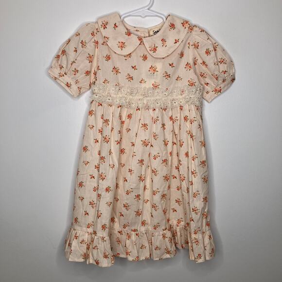 NWT SAM & LOULOUTE Elsa Dress Cream Orange Rose Floral 120 5 - Picture 1 of 4
